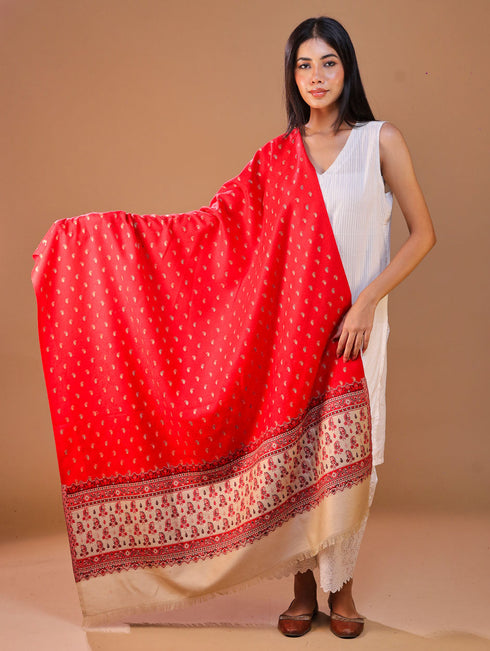 Women's Jamawar Aari Embroidery Wool Shawl